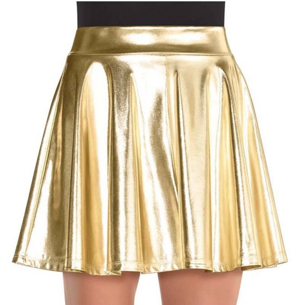 Gold skater skirt